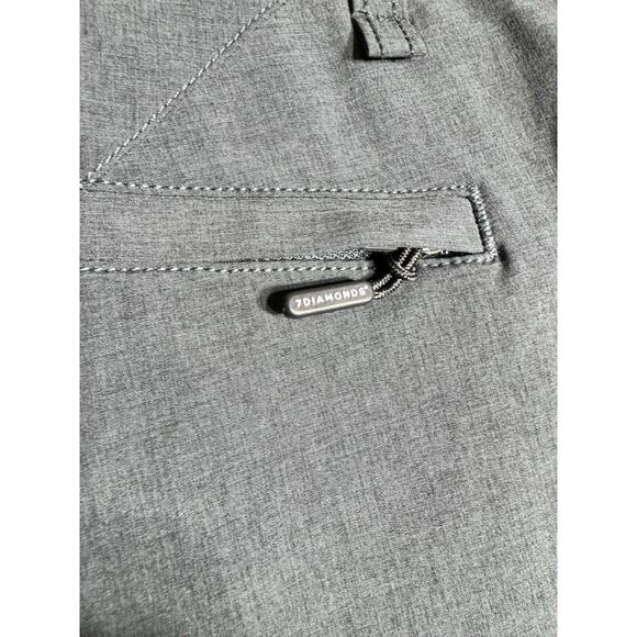 7 Diamonds Shorts Mens 29 Gray Momentum Performance Short Golfing Athleisure - Picture 7 of 7